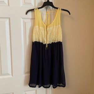 Yellow/Blue dress. Size small